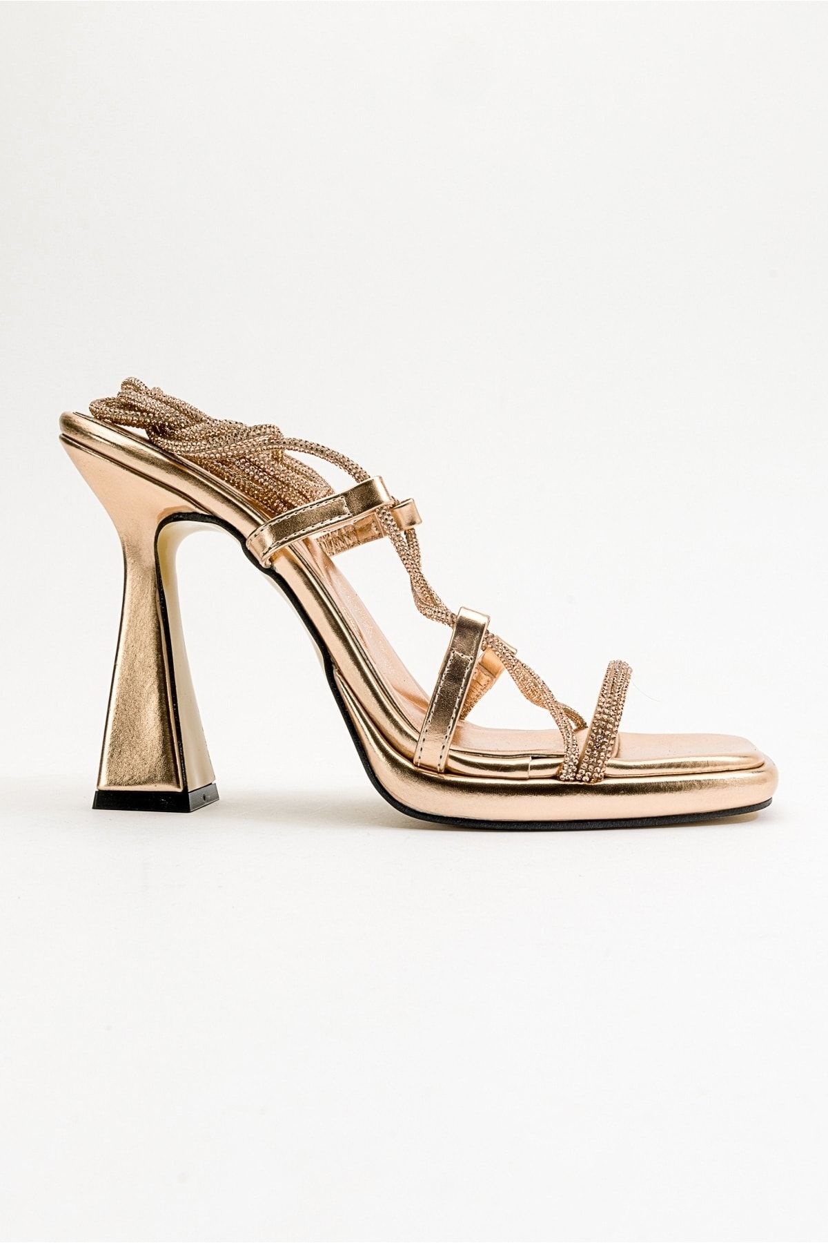 کفش پاشنه کلاسیک صورتی زنانه Mezzo Metallic Rose Steels Sandals luvishoes