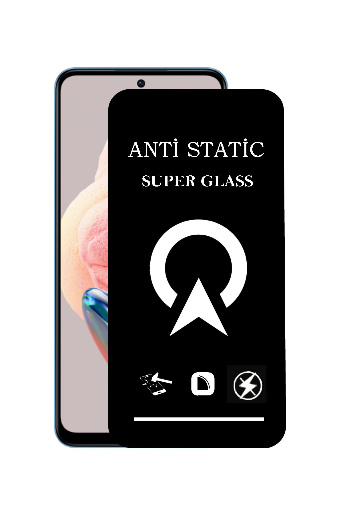 Xiaomi Redmi Note 12 Tam Kaplayan Anti Statik Çizilmez Safir Ekran Koruyucu Cam
