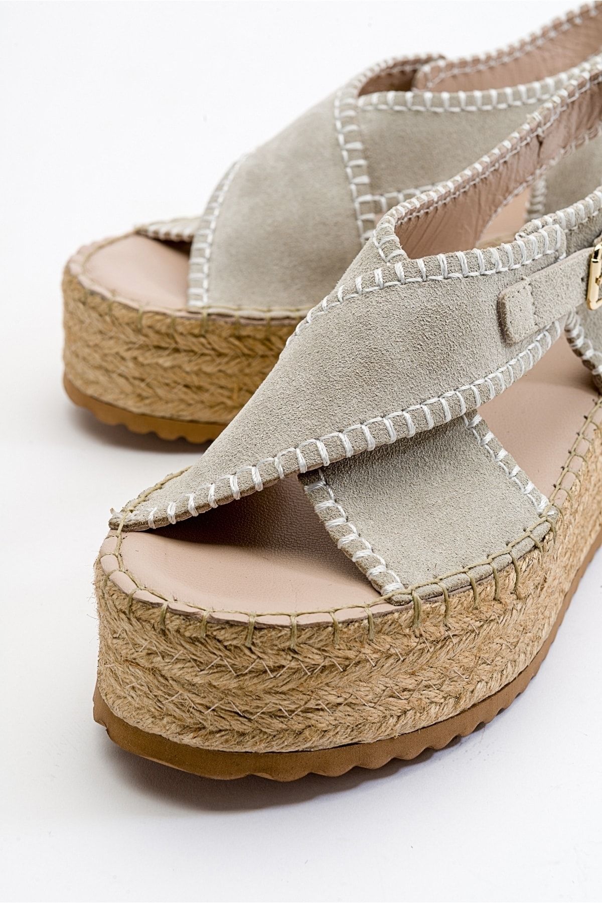 صندل نود زنانه های چرمی واقعی Bellezza Beige luvishoes