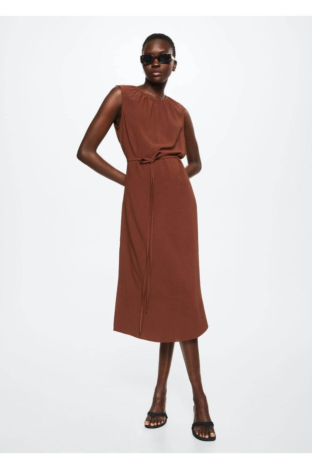 MANGO Woman-Rochie tesuta cu centura 2
