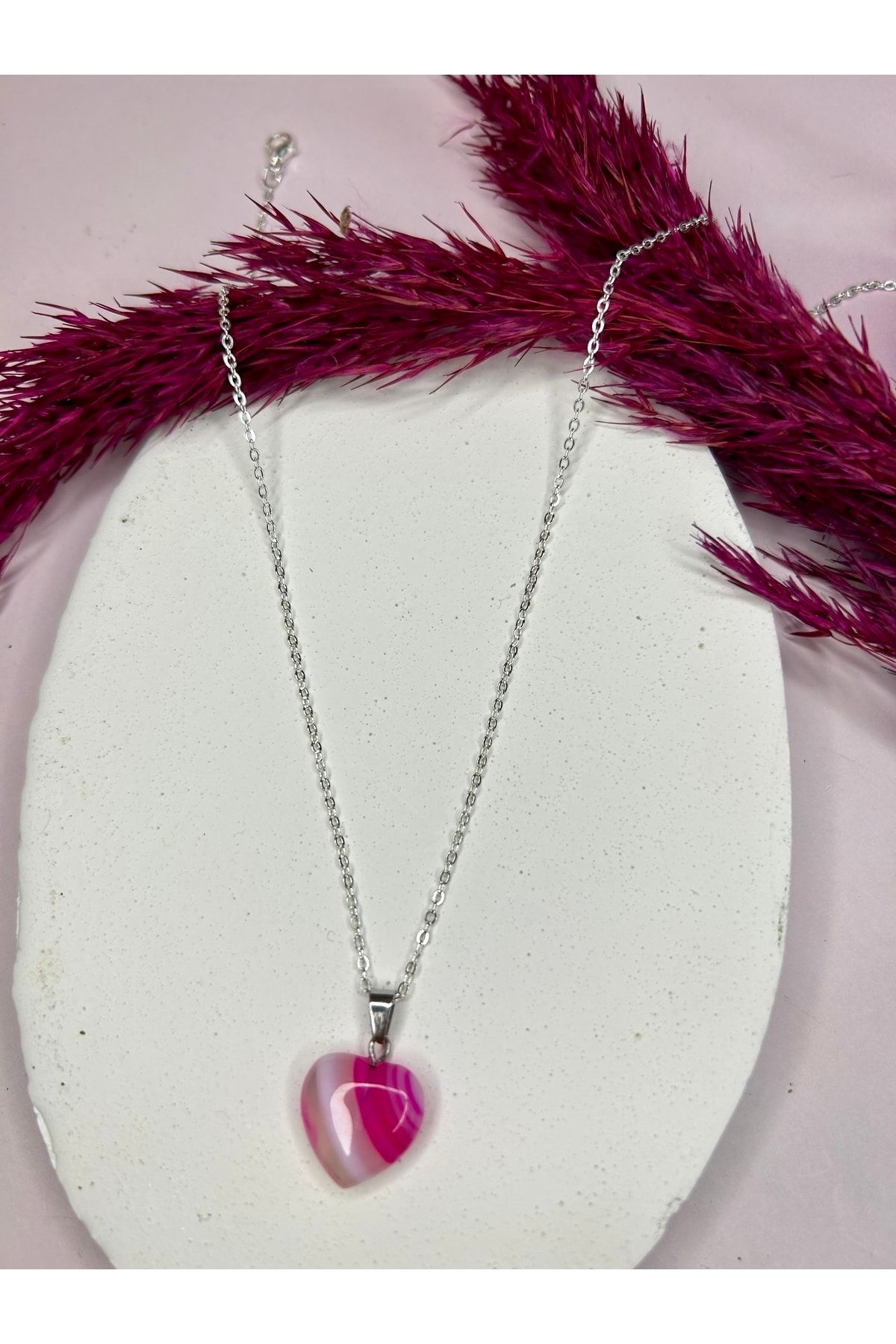 Pink heart store pendant