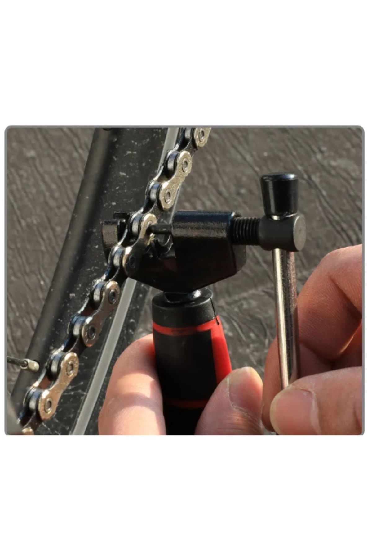 Bicycle chain link removal tool top