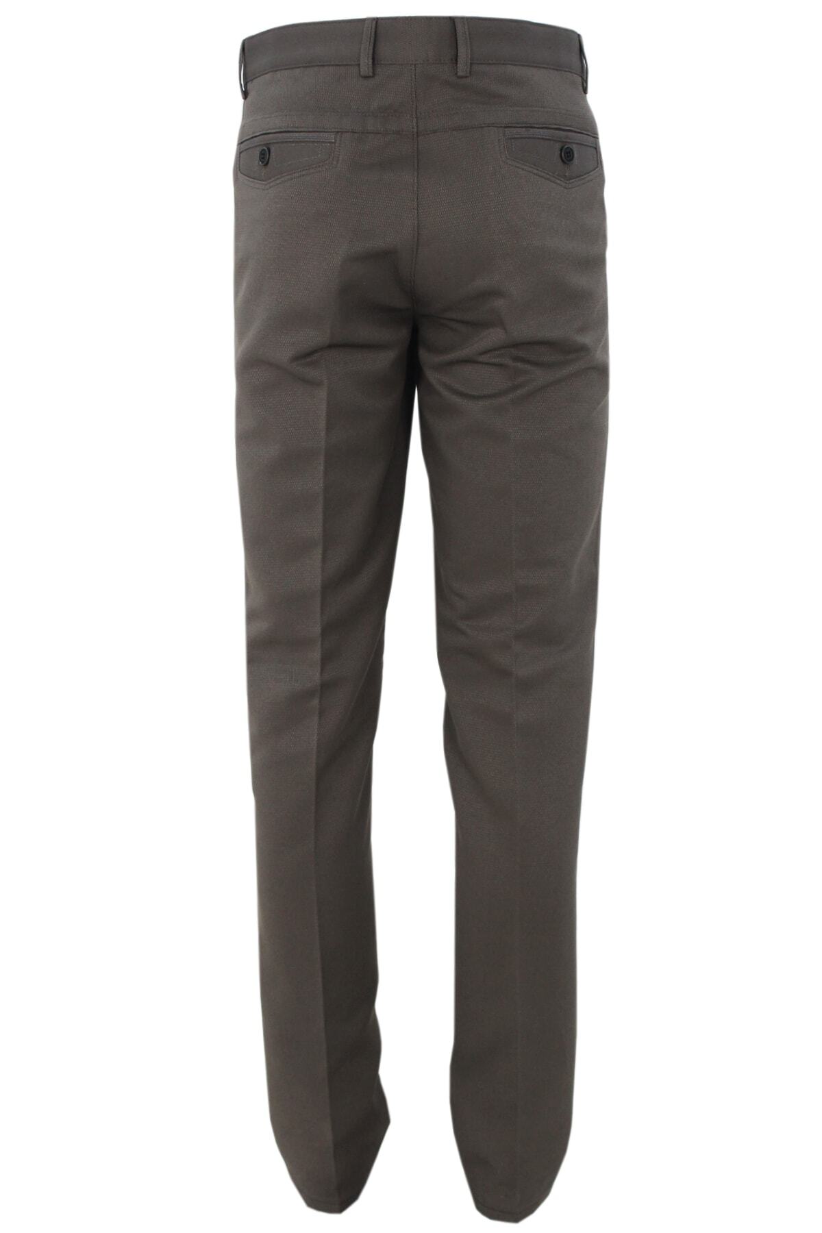 شلوار مردانه قهوه ای Varetta | linen trousers1001 اورجینال - تصویر 3