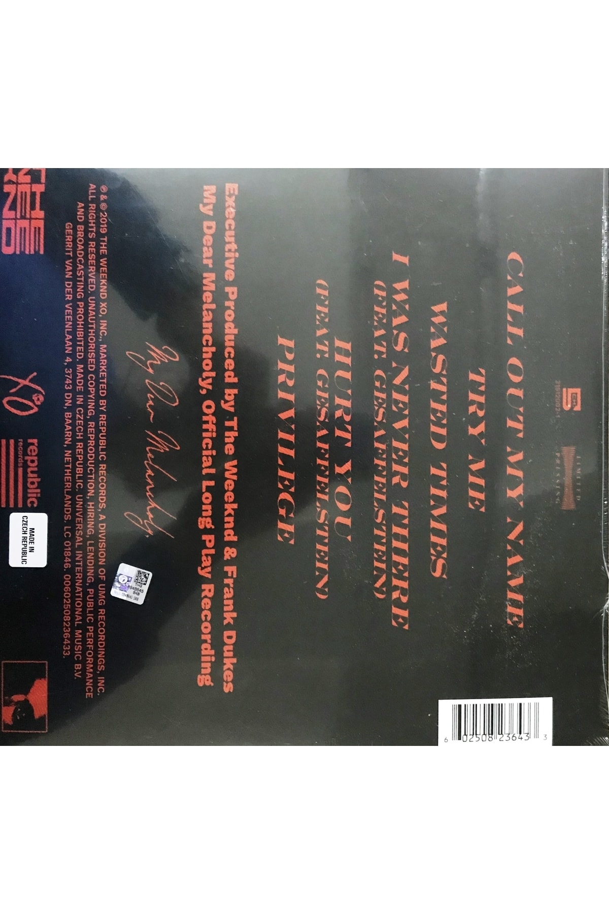 plakmarketi Yabancı Plak - The Weeknd / My Dear Melancholy