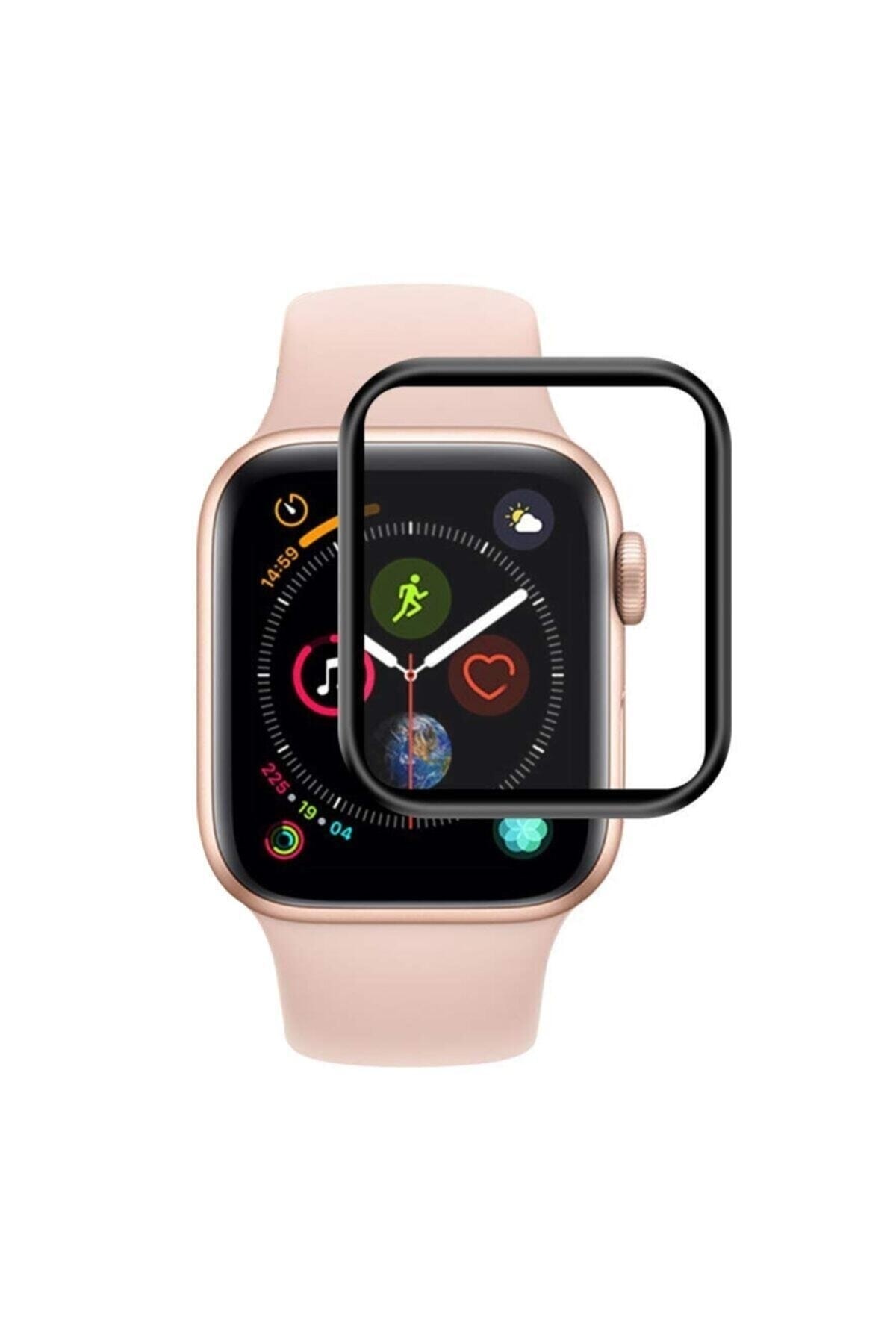 Apple Watch Se 44mm Full Cover Tempered Glass Full Screen Protector Black