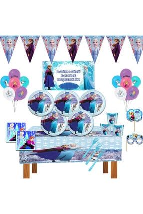 Afişli Frozen Karlar Ülkesi Frozen Elsa Doğum Günü Parti Malzemeleri Süsleri Seti 32 Kişilik frozen3