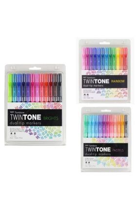 tombow twintone cift uclu kalem 12 li