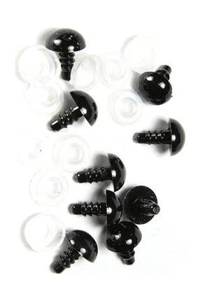 Siyah Amigurumi Vidalı Göz Güvenlikli Kilitli 6 mm 50 Çift 100 Adet 0053006mm