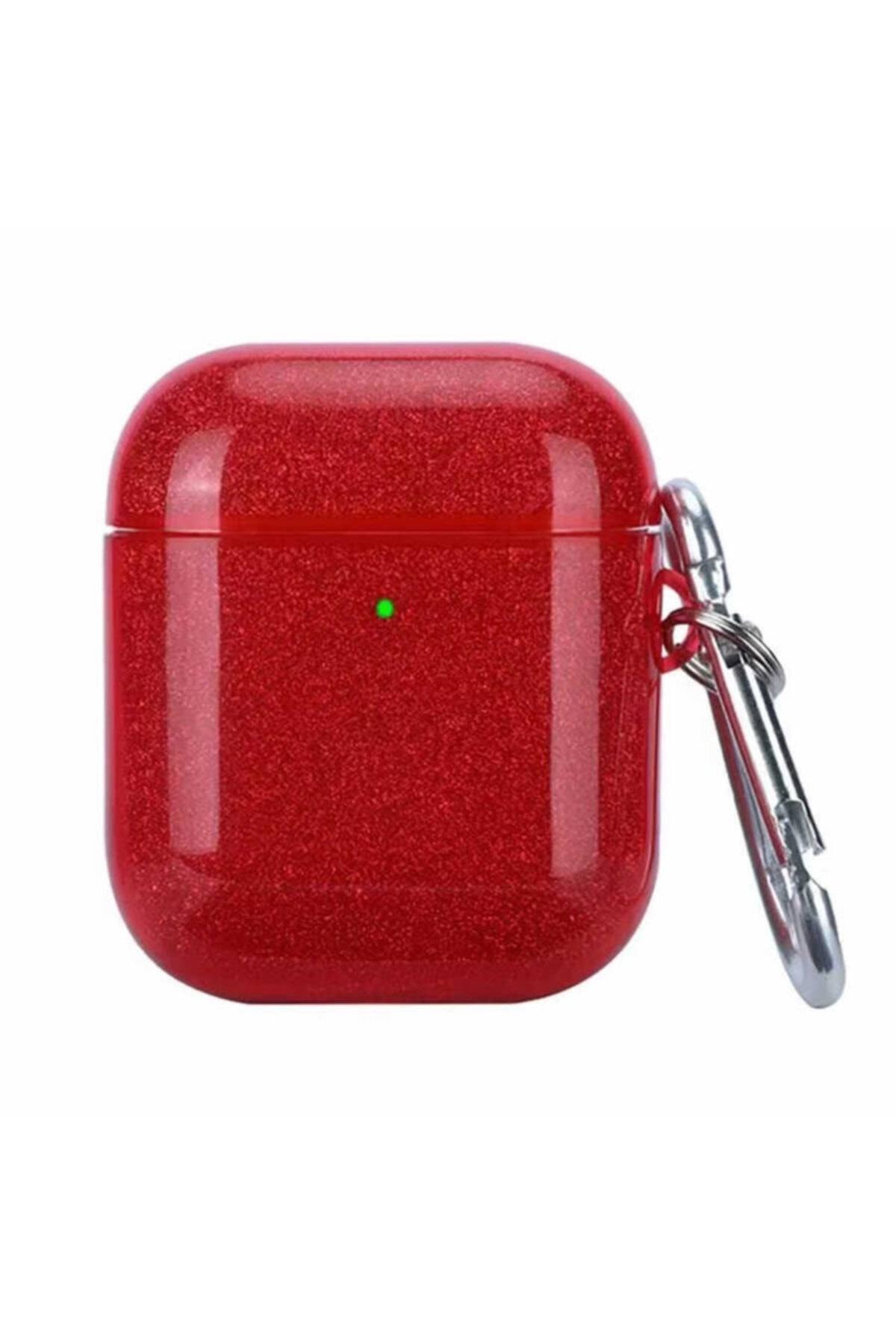 Apple Airpods Simli Renkli Kılıf - Kırmızı