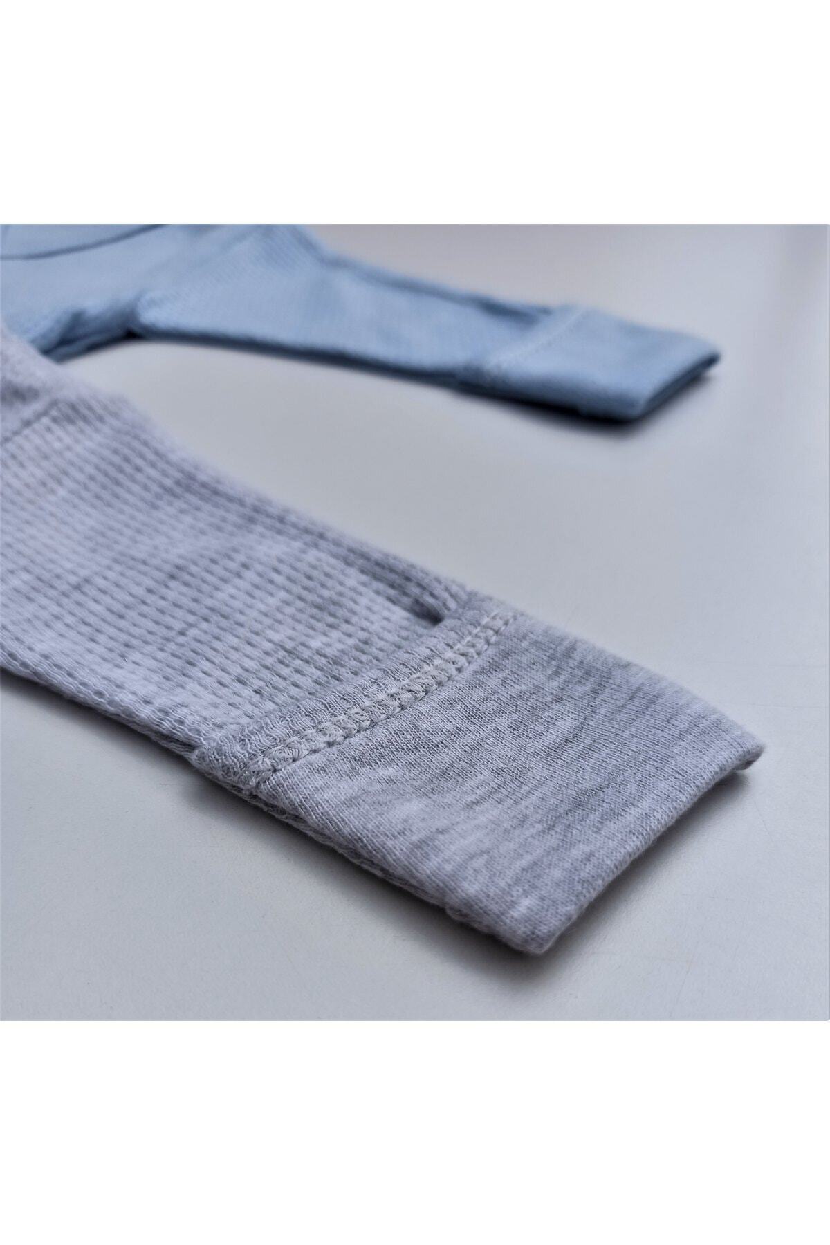 بادی نوزادی پسرانه – دخترانه خاکستری özdemirli bebe | e12 اورجینال - تصویر 3