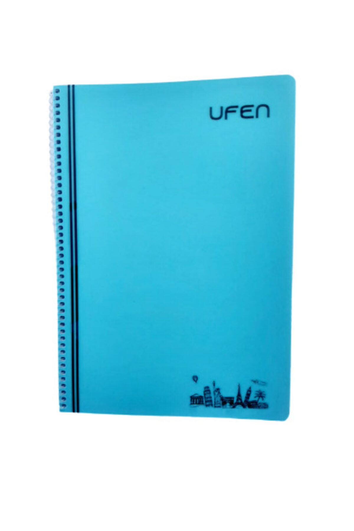 UFEN-U-fen 6 Pieces 96 Sheets School Notebook PP Cover Spiral Notebook A4 (3 Lines + 3 Squares) 3