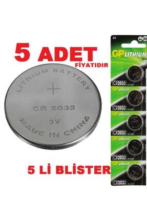 5 Adet 2032 Lithium Cell Battery 3v Cr2032 Dl2032 3 Volt Garaj Kepenk Kumanda Pili GP-07