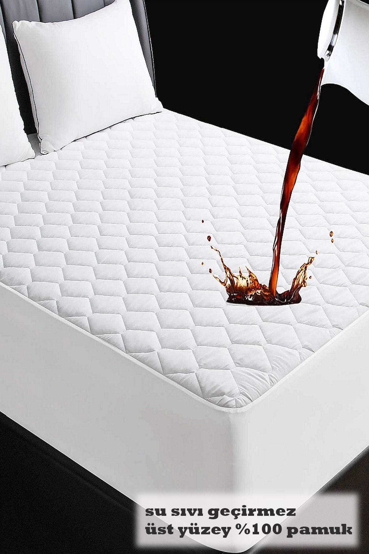 pamukkale alez kapitone fitted su sivi gecirmez yatak koruyucu alez 200x200 10 farkli ebat fiyati yorumlari trendyol