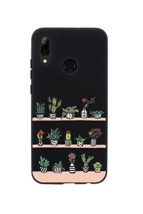 Huawei Psmart 2019 Kaktüs Bahçesi Premium Silikonlu Siyah Telefon Kılıfı MCHPS19LKAKB