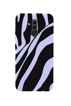Huawei Mate 20 Lite Zebra Desenli Premium Silikonlu Lila Telefon Kılıfı MCHM20LZBR