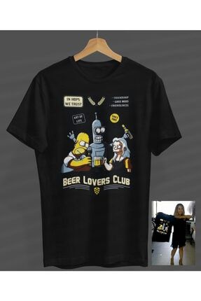 Unisex Kadın-erkek Beer Lovers Clup Siyah Yuvarlak Yaka T-shirt. S23358046780SİYAHNVM