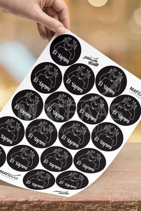 El Yapımı Siyah Sticker 72 Adet (1 Sticker 4 Cm Çapındadır ) MTBS-EL YAPIMI-72