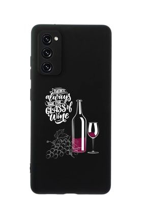 Samsung S20 Fe Wine And Grape Premium Silikonlu Siyah Telefon Kılıfı MCSAMS20FLWINE