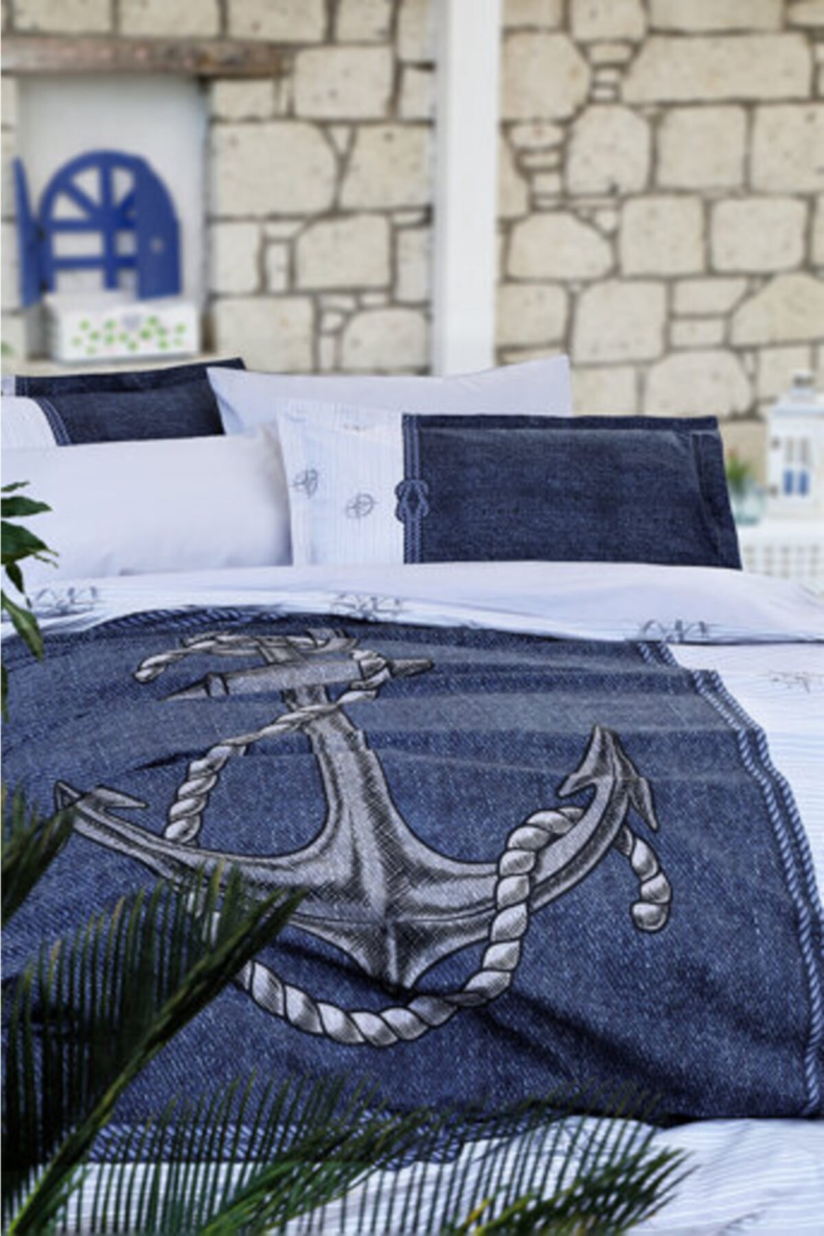 سرویس روتختی ازدیلک Özdilek AnchorDenim Çift Kşlk Pike Gri