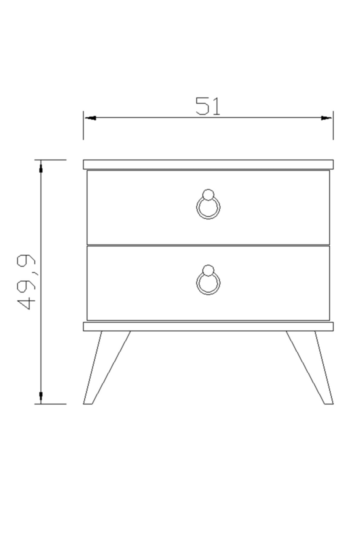 Viola Consept Komidin / Şifonyer 2 Çekmece Altın / Yatak Odası / Genç Odası / Cocuk Odası / Bebek Odası fotoğrafı 5 (önizleme)