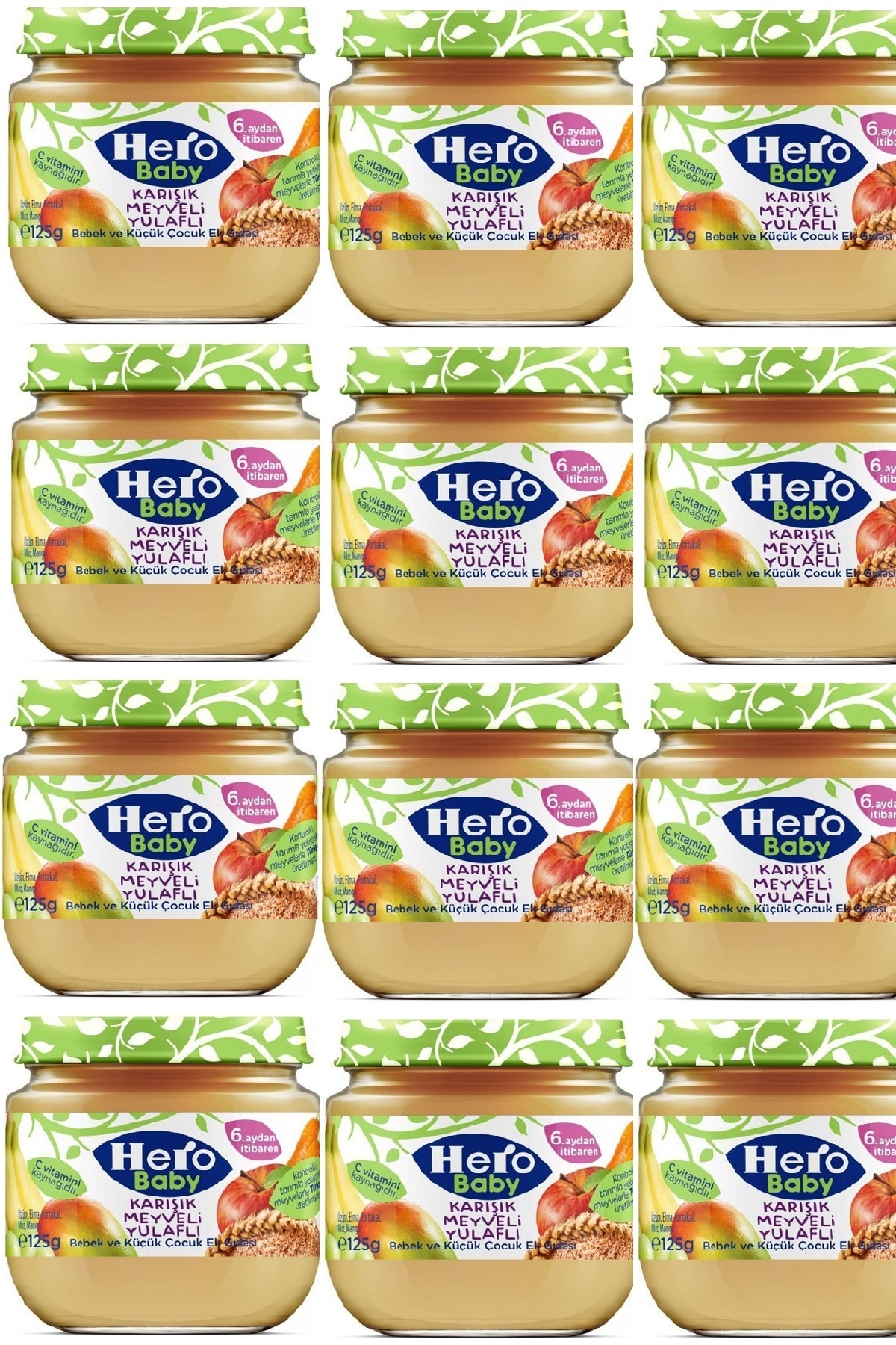 Hero Baby Karışık Meyveli Yulaflı Bebek Maması 125 G X 12 Adet