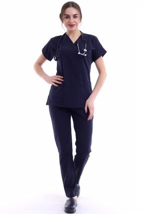 Likralı Doktor Takım,hemşire Takım,desenli Sağlıkçı Giyimi,doktor Forma,veteriner Forma TİJA01C1278T1D2
