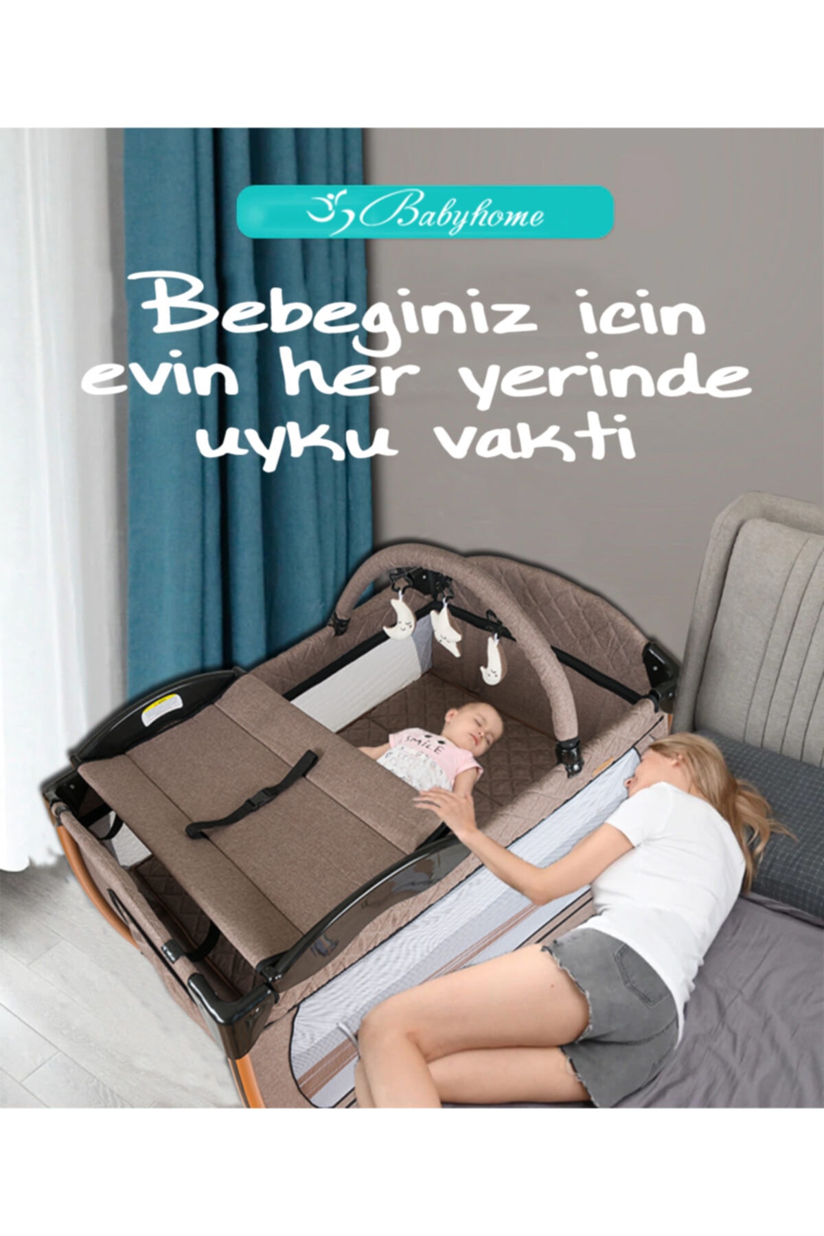 Baby Home 8'in1 Yeni Doğan Set 945 Travel Sistem Bebek Arabası Ve 600 Oyun Parkı Beşik Park Yatak fotoğrafı 7 (önizleme)