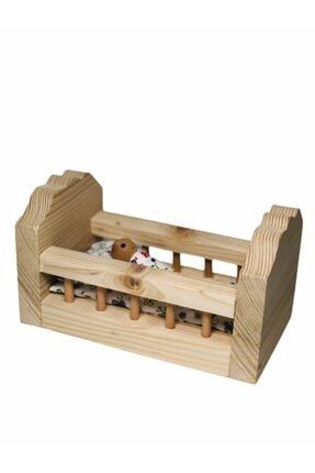 Ahşap Oyuncak Bebek Yatağı Montessori zeytin8016