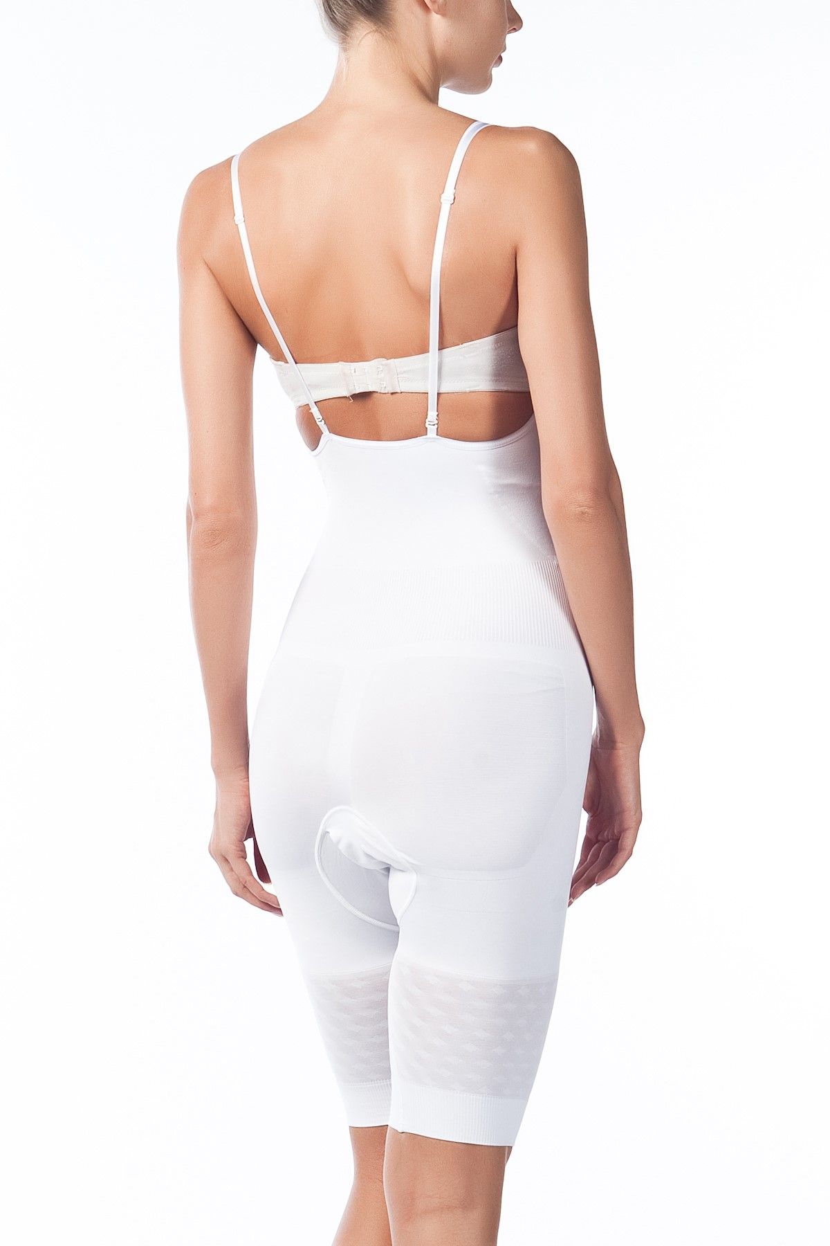 Miss Fit-Women's White Adjustable Strap Dumbbell Length Corset 1255 2