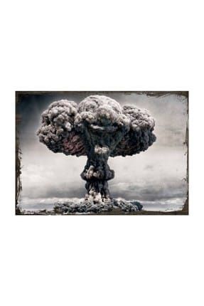50cmX70cm Ahşap Tablo Hiroşima Atom Bombası yatık-2977-50-70