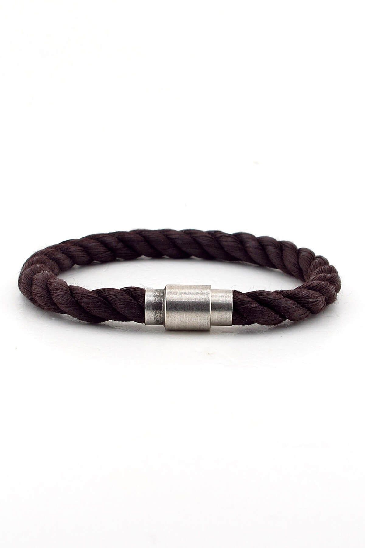 Solfera-Men's Brown Rope Metal Magnetic Clip Bracelet BT342 2