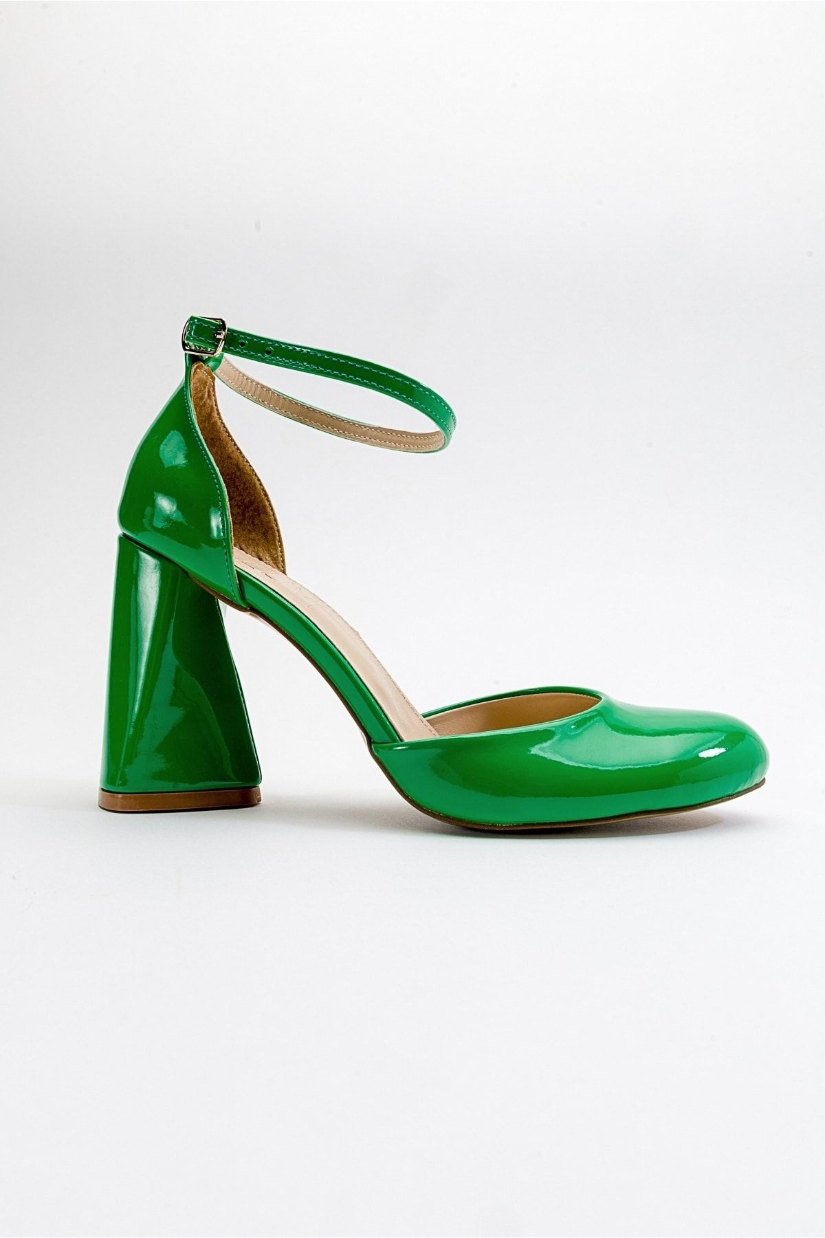 کفش پاشنه کلاسیک سبز زنانه چرمی Oslo luvishoes