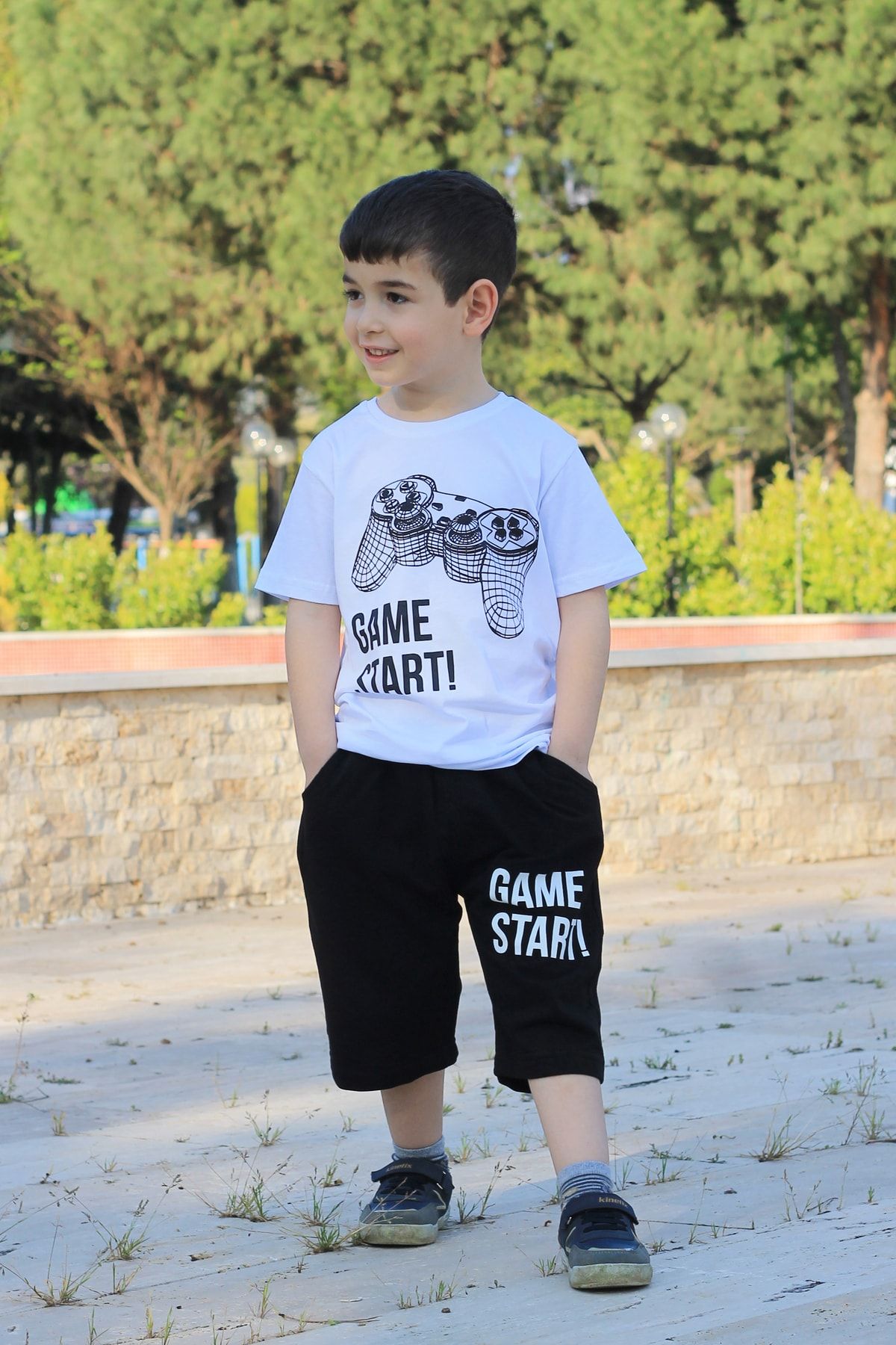 han collection Game Start Printed Cotton Lycra 5 8 Years Old Boy