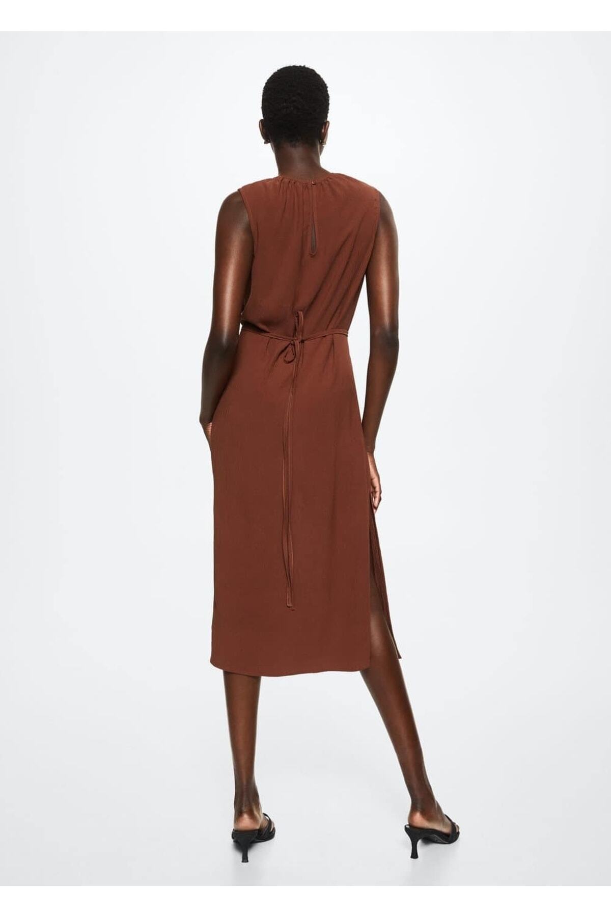 MANGO Woman-Rochie tesuta cu centura 4