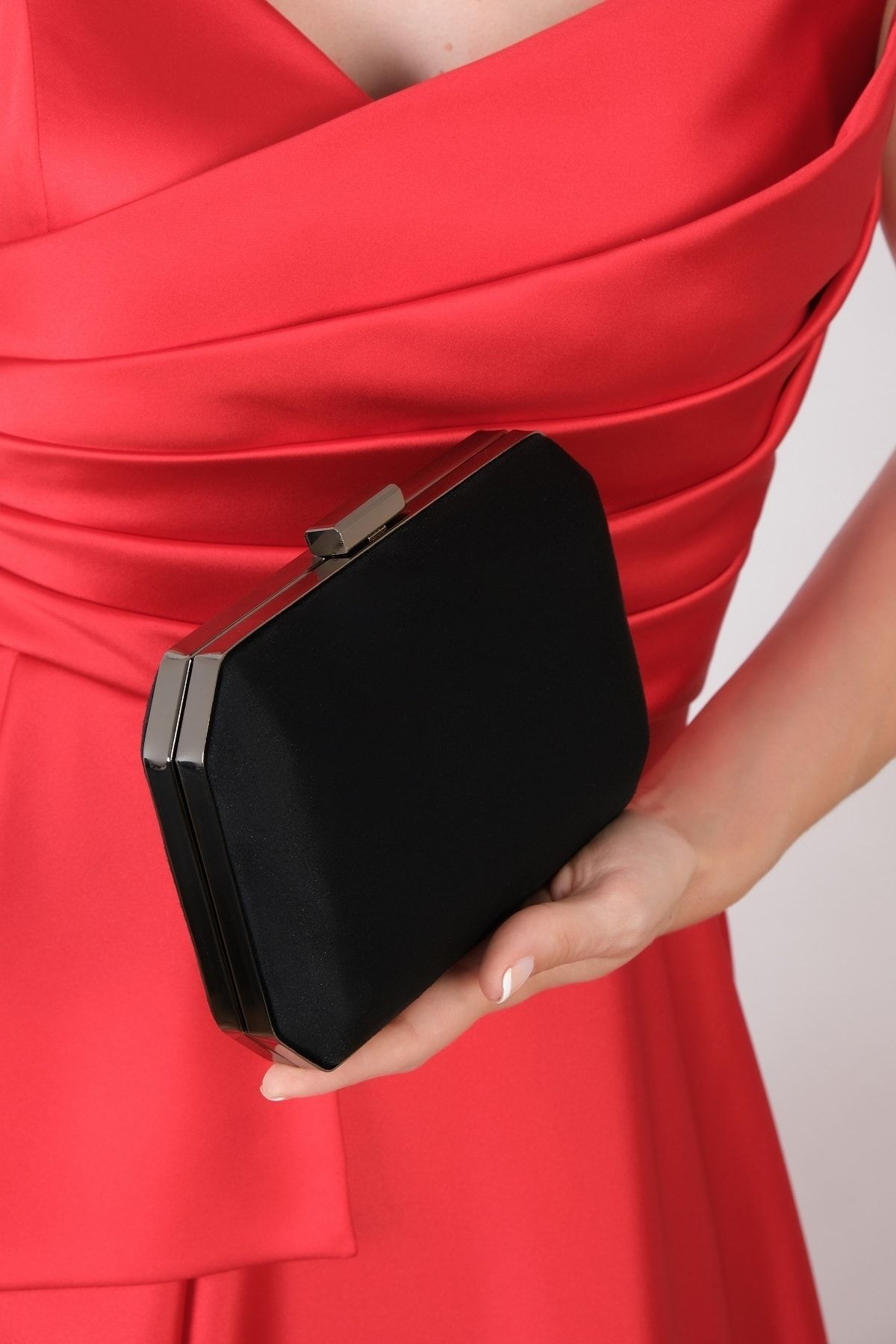 NAZART Women s Suede Black Nubuck Chain Evening Dress Ladies Clutch Portfolio Evening Bag