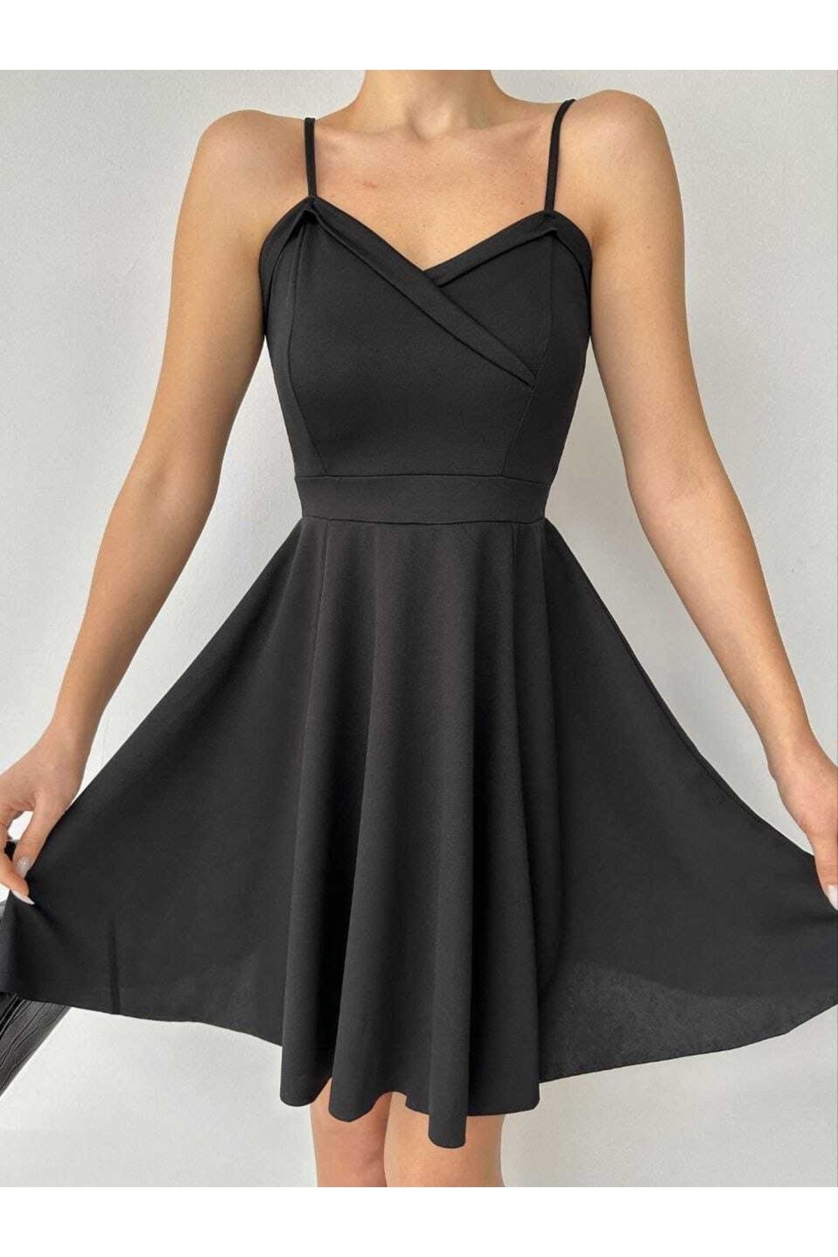 Black dress outlet flare skirt