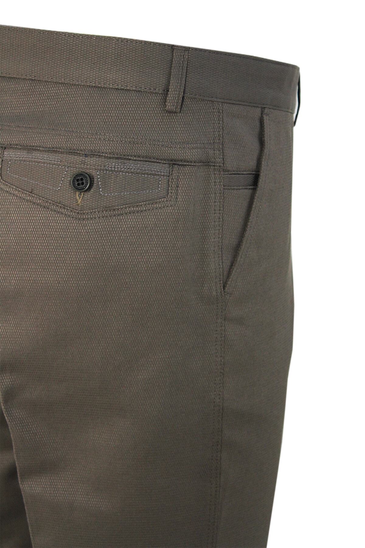 شلوار مردانه قهوه ای Varetta | linen trousers1001 اورجینال - تصویر 5