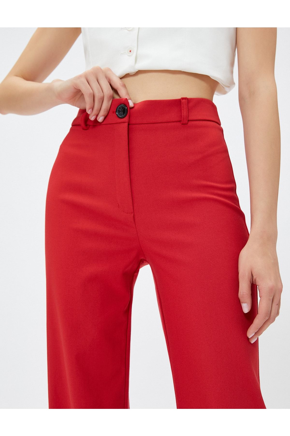 Koton Wide Leg Trousers High Waist Buttoned Trendyol