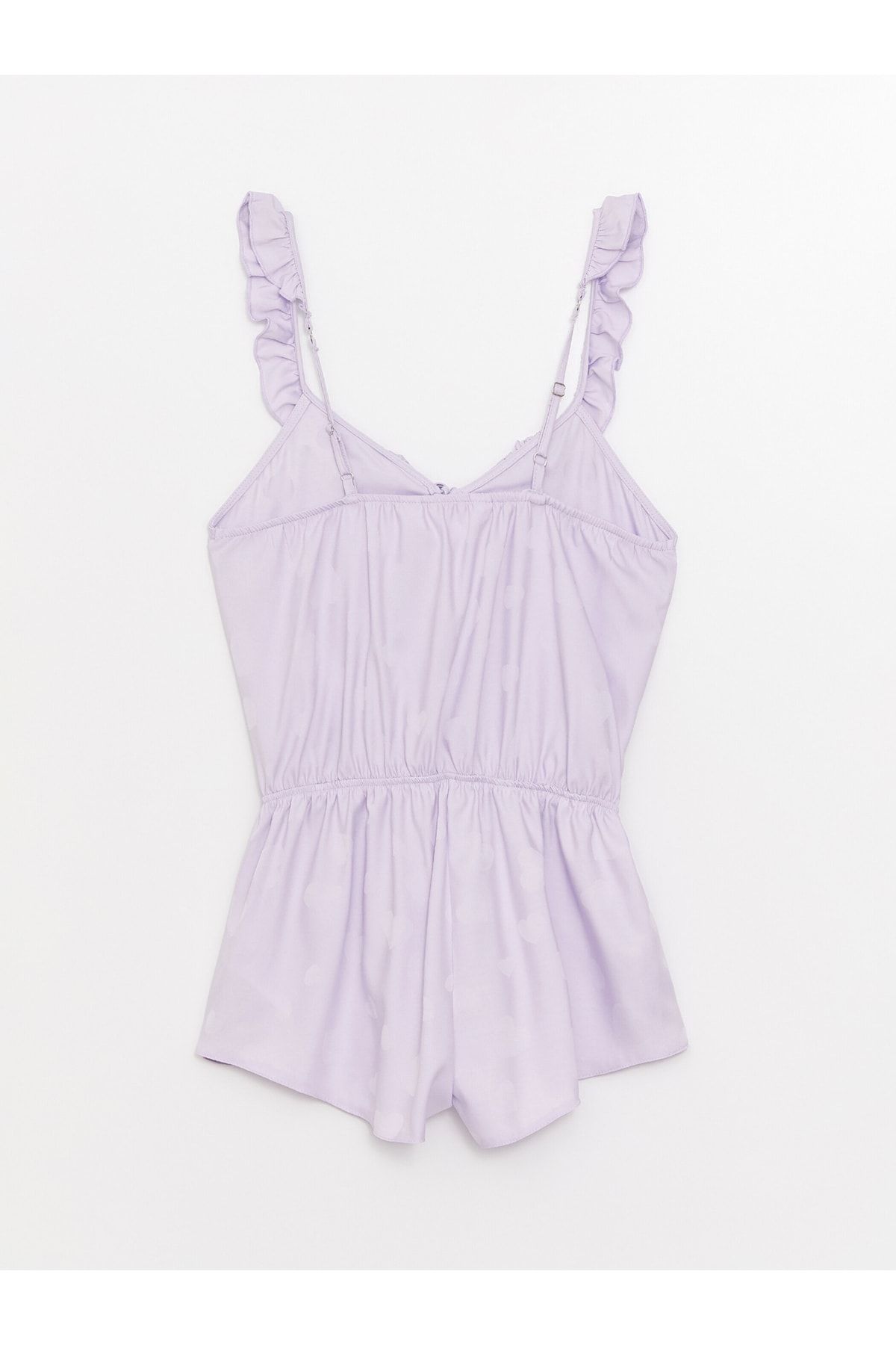LC Waikiki-Satin-Jumpsuit mit V-Ausschnitt und geraden Trägern für Damen 2