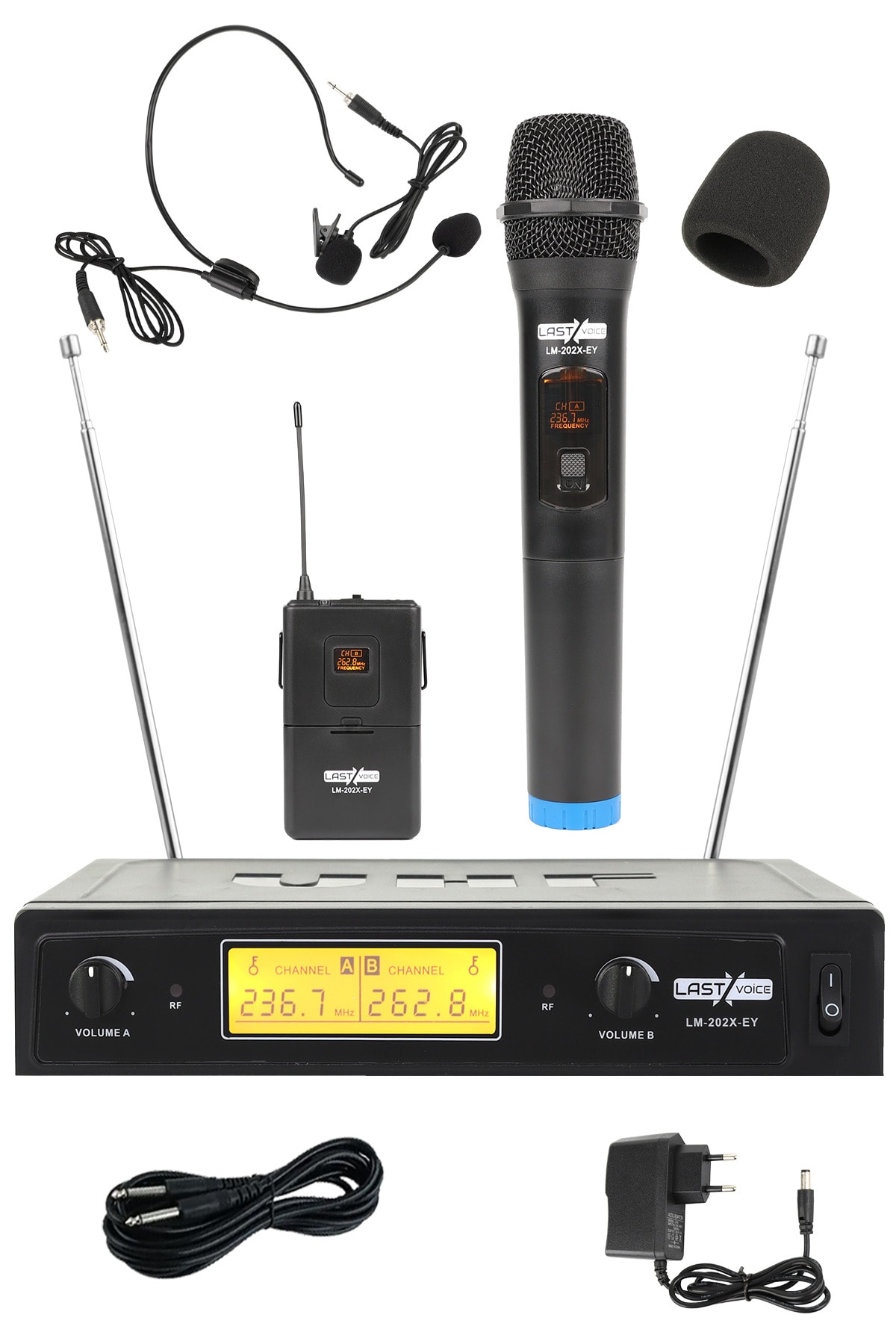 Lastvoice Lm-202eh Çiftli Telsiz Kablosuz El Ve Headset Mikrofon