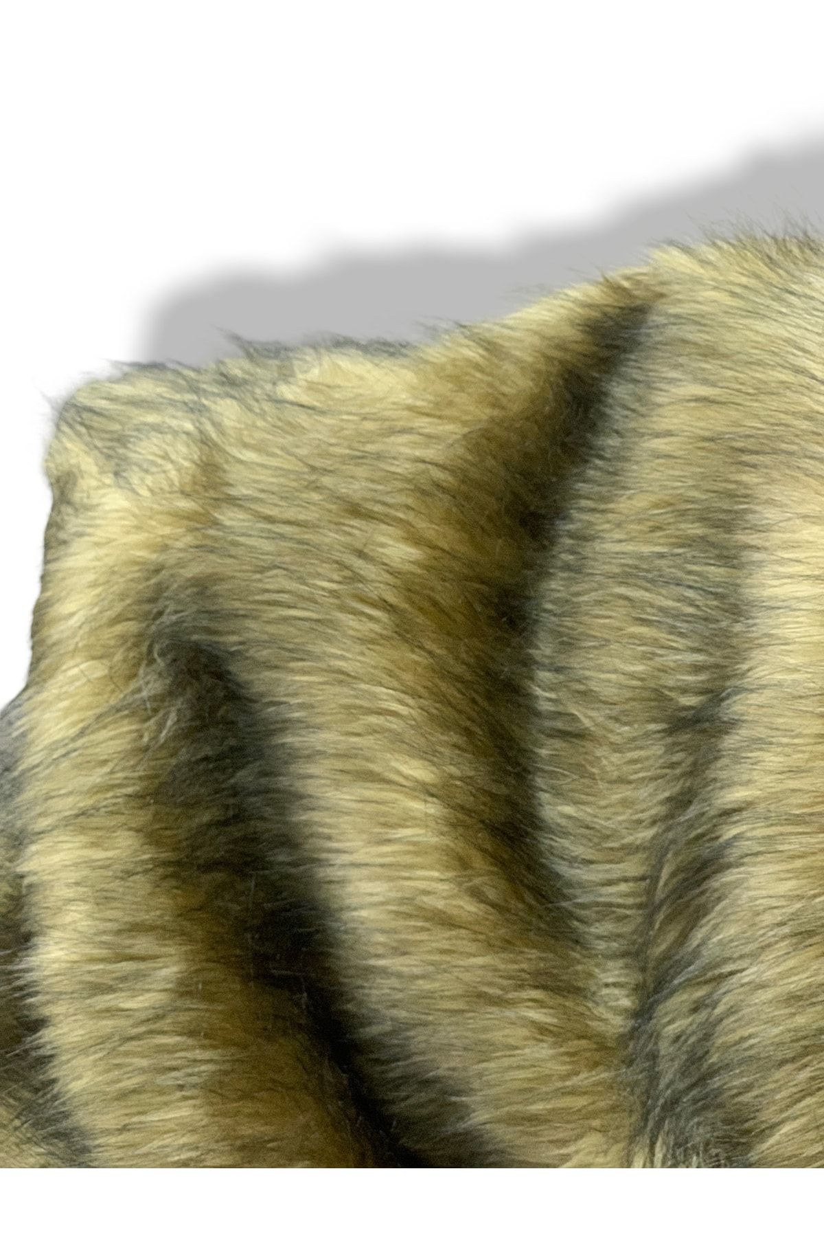 PLUSH STUDIO-Zp Ymf Long Fur Natural Faux Fur Plush Jackal Pattern Fabric 100x150cm 3