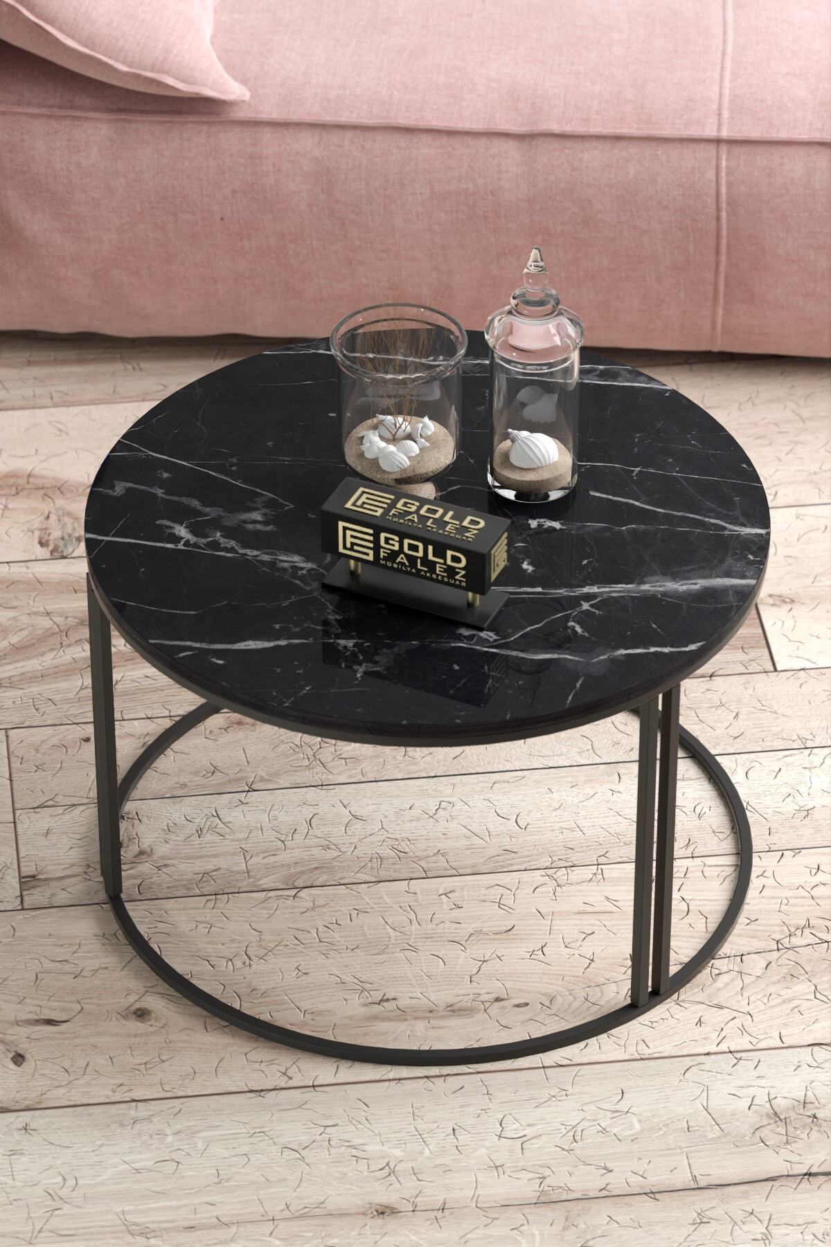 GOLDFALEZ-Luxury Round Coffee Table Bendir Collection | Special Edition | 70cm Modern Design 2