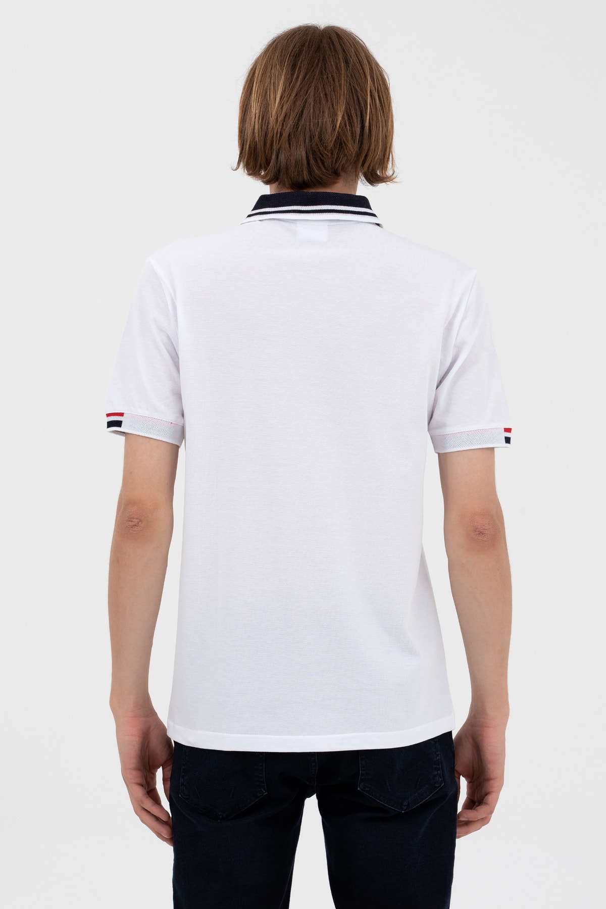 U.S. Polo Assn. پایه. تی شرت اسلیمفیت یقه پولو مردانه 1573609 Komun 013 سفید