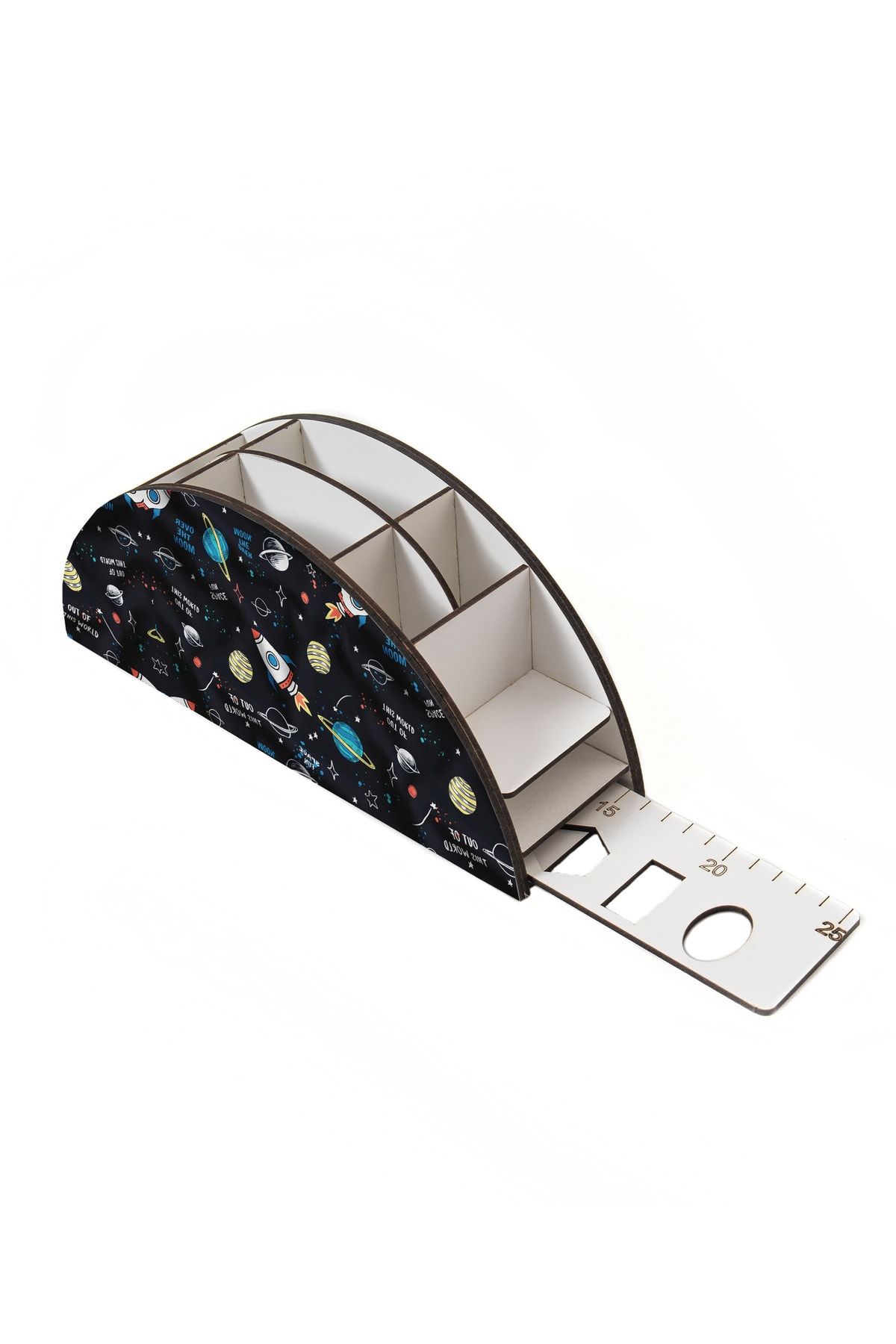 Notpa-Wooden Vip Space Rainbow Ruled Desktop Pen Holder Organizer Vip89 3