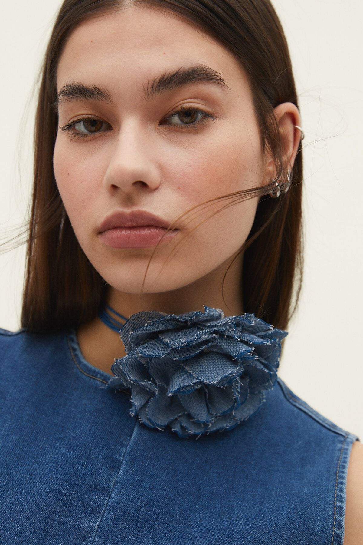 Denim choker on sale