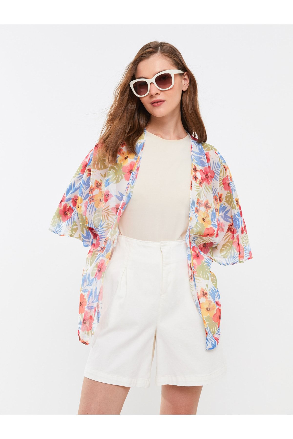 Şal Yaka Desenli Kadın Kimono