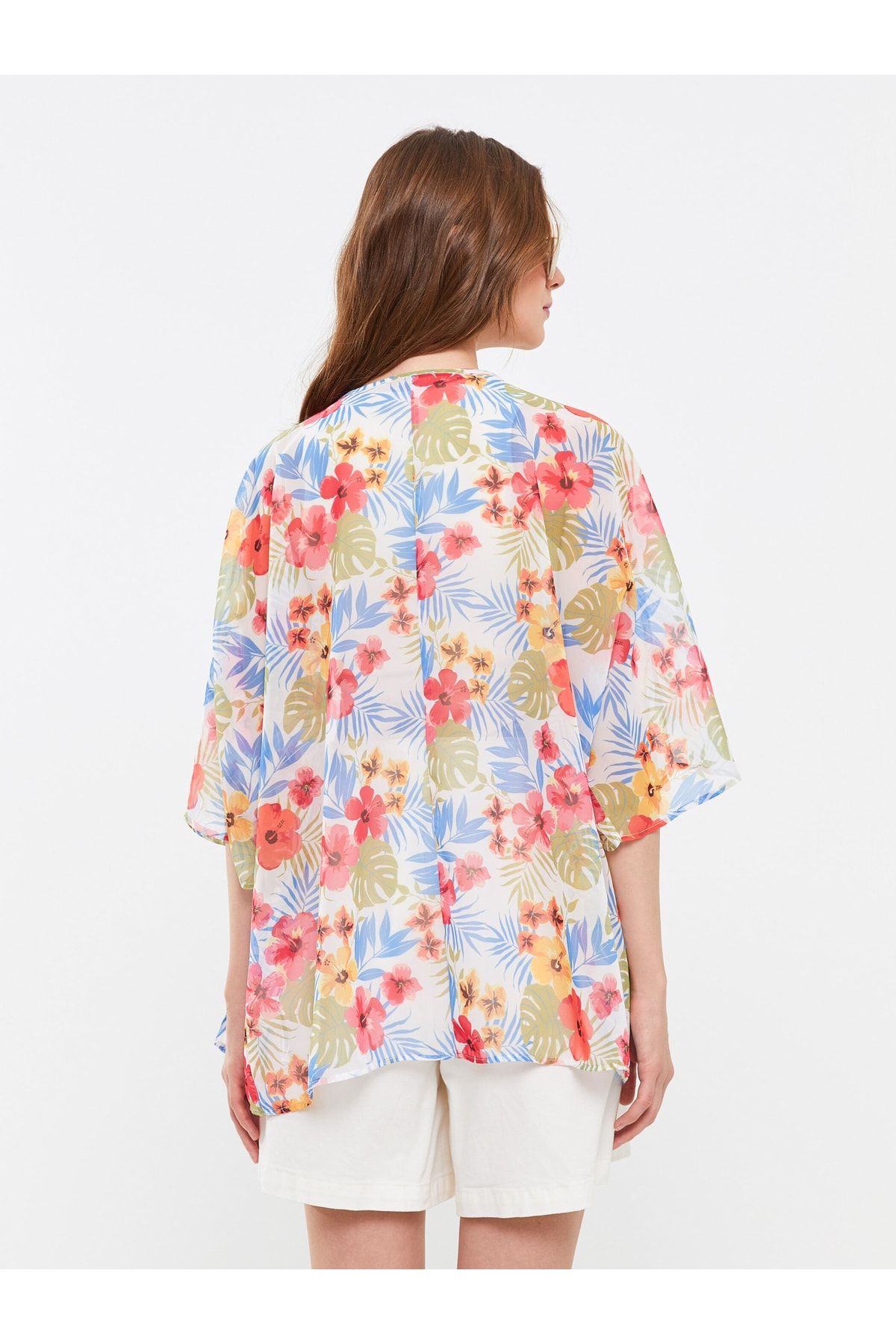 Şal Yaka Desenli Kadın Kimono