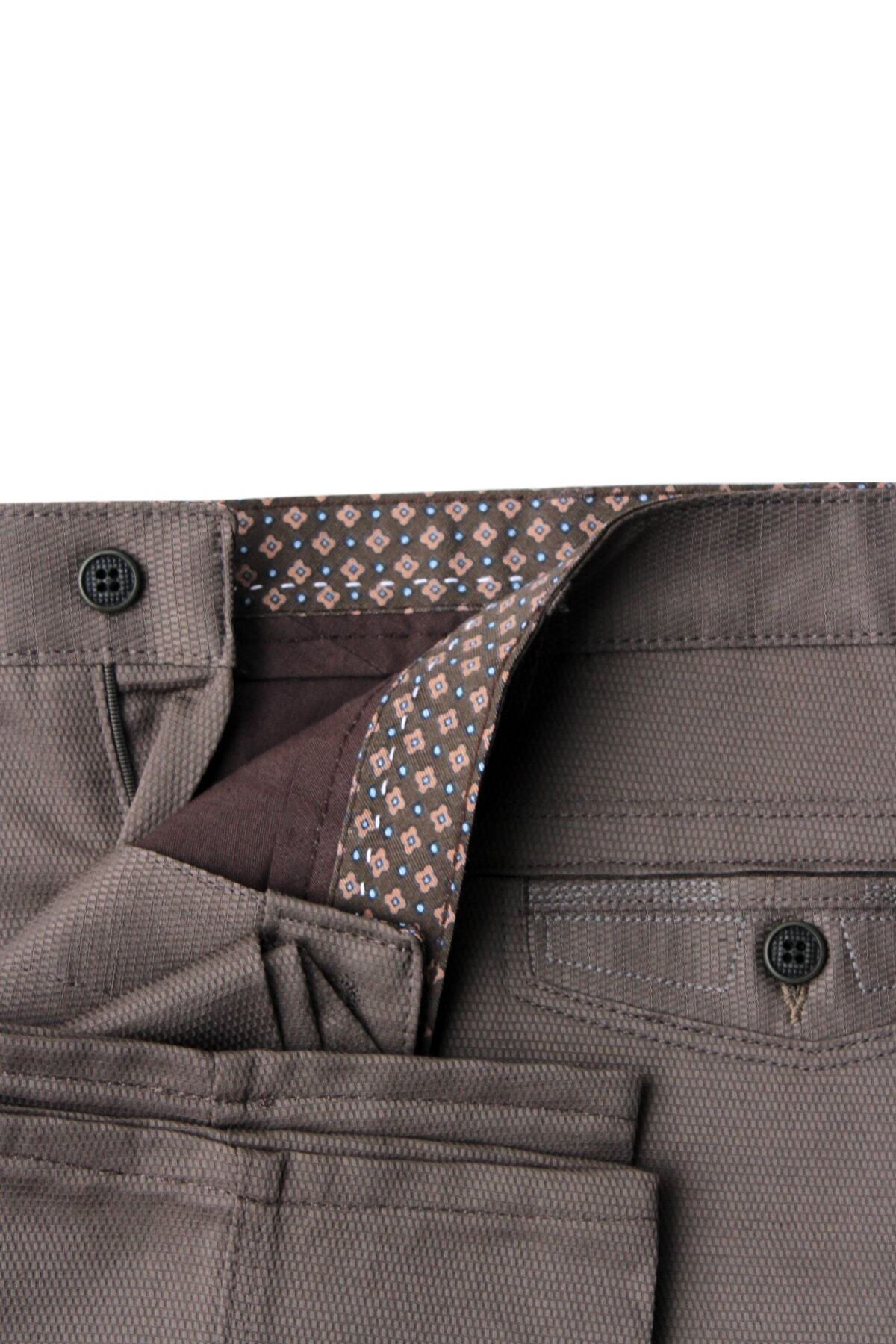 شلوار مردانه قهوه ای Varetta | linen trousers1001 اورجینال - تصویر 4