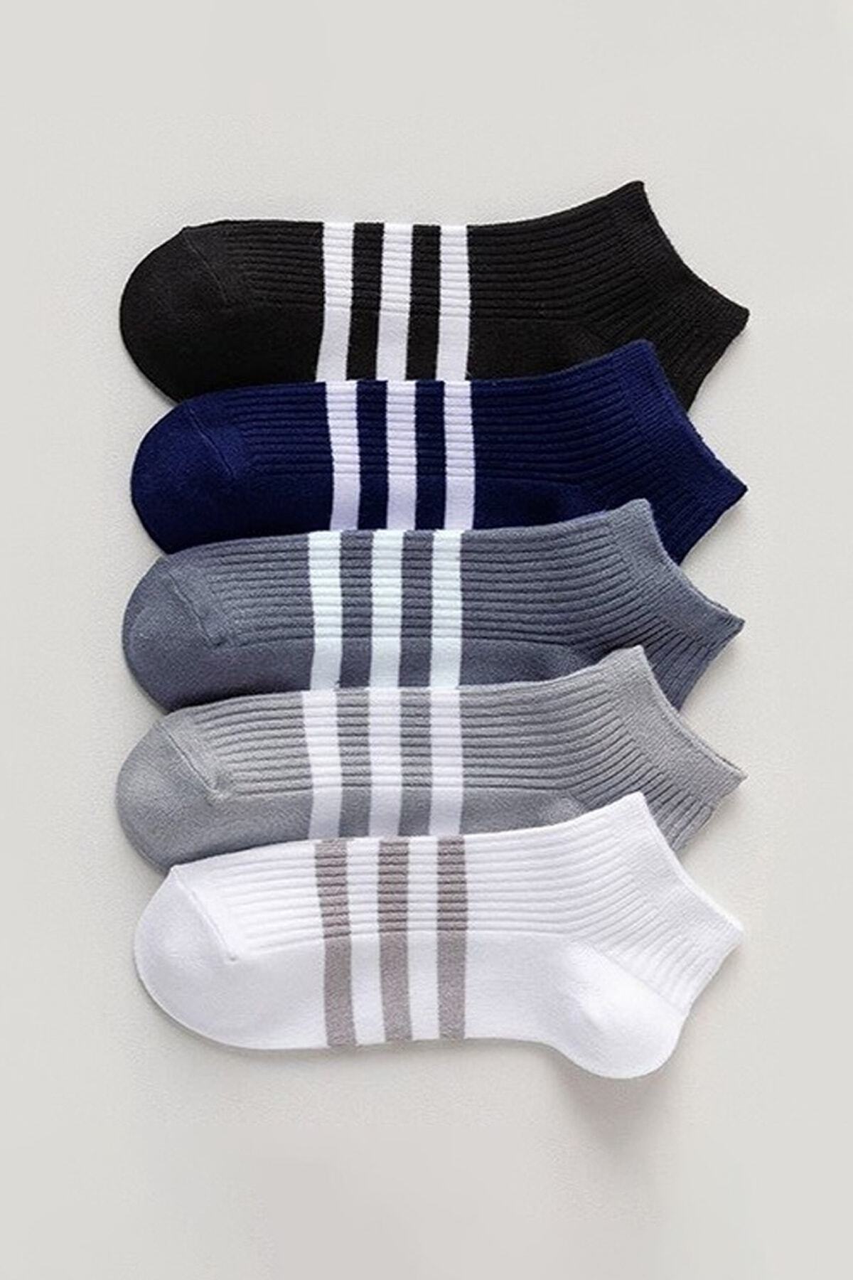 Black Arden Socks 4 Çift Spor Desenli Patik Çorap Sprptk146.crow
