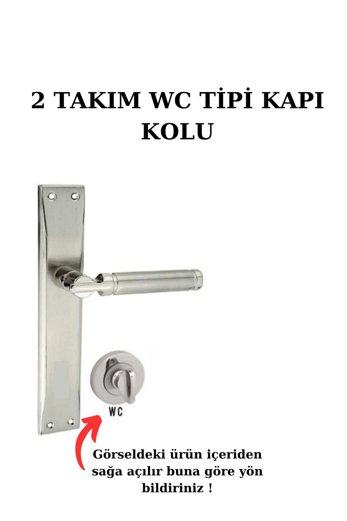 ARON-(7 SETS) Sofuoğlu Şebboy Mirrored Door Handle (3*1) Flat Set Nickel Satin (5 ROOMS 2 WC) 2